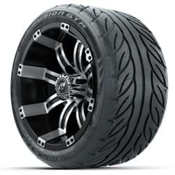 Show details for Set of (4)  12” GTW Tempest Black/Machined Wheels with Fusion GTR Street Tires, 215/40-R12 Picture of Set of (4)  12” GTW Tempest Black/Machined Wheels with Fusion GTR Street Tires, 215/40-R12