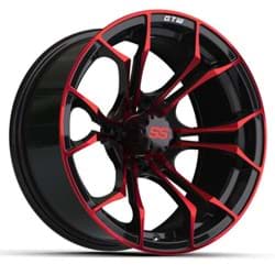 Show details for 15" GTW® Spyder Wheel –Black with Red Picture of 15" GTW® Spyder Wheel –Black with Red