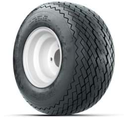 Show details for Wheel Assembly. Wanda Tyre 18x8.50-8 4ply - Mounted On A White Rim Picture of Wheel Assembly. Wanda Tyre 18x8.50-8 4ply - Mounted On A White Rim