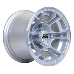 Show details for GTW Spyder Silver Brush 10 Inch Wheel, Center Cap Included Picture of GTW Spyder Silver Brush 10 Inch Wheel, Center Cap Included