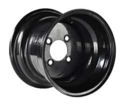Show details for 10x8 Aluminum Wheel with a 3:5 Offset, Black Powder Coated Finish Picture of 10x8 Aluminum Wheel with a 3:5 Offset, Black Powder Coated Finish