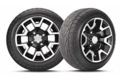 Show details for ASM, 215/40-12 SV, ATLAS II,GLOSS BLACK, RH Directional with Gloss Black Atlas II wheels Picture of ASM, 215/40-12 SV, ATLAS II,GLOSS BLACK, RH Directional with Gloss Black Atlas II wheels