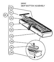 Show details for Gray bottom seat assembly Picture of Gray bottom seat assembly