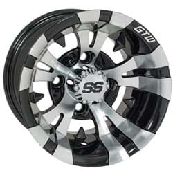 Show details for GTW® Vampire 12x7 Machined Silver & Black Wheel (3:4 Offset) Picture of GTW® Vampire 12x7 Machined Silver & Black Wheel (3:4 Offset)