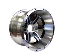 Show details for Wheel, 12x7 scorcher, Machined W/Black, 3+4 offset Picture of Wheel, 12x7 scorcher, Machined W/Black, 3+4 offset