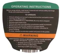 Show details for Operating Instruction Decal Picture of Operating Instruction Decal