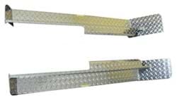 Show details for Formed diamond plate running boards with front splash guard Picture of Formed diamond plate running boards with front splash guard