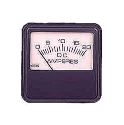 Show details for 48-volt/20 amp ammeter, square Picture of 48-volt/20 amp ammeter, square