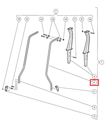 Show details for Strut, canopy front LH Picture of Strut, canopy front LH