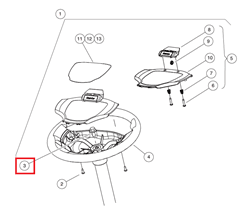 Show details for Steering wheel bolt. M10-1.5 x 20 hex head flange Picture of Steering wheel bolt. M10-1.5 x 20 hex head flange