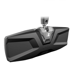 Show details for halo-ra rear view mirror w/cnc aluminum billet bezel - can-am defender Picture of halo-ra rear view mirror w/cnc aluminum billet bezel - can-am defender