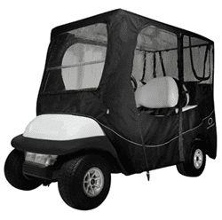 Show details for Classic Deluxe 4-Passenger Golf Cart Enclosure Black  Picture of Classic Deluxe 4-Passenger Golf Cart Enclosure Black