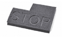 Show details for Brake pedal pad with "STOP" carved into thick solid rubber Picture of Brake pedal pad with "STOP" carved into thick solid rubber
