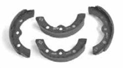 Show details for Brake shoe set, for splined hub drums without self adjusting brakes (4/Pkg) Picture of Brake shoe set, for splined hub drums without self adjusting brakes (4/Pkg)