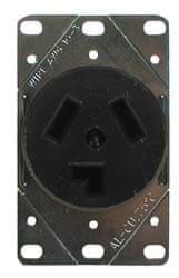 Show details for Receptacle for 3 blade D.C. plug Picture of Receptacle for 3 blade D.C. plug
