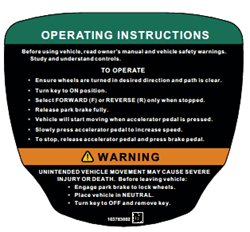 Show details for DECAL, OP INSTR, GAS PS Picture of DECAL, OP INSTR, GAS PS