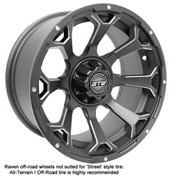 Show details for GTW® Raven 14x7 Matte Grey Off-Road Wheel (3:4 Offset) Picture of GTW® Raven 14x7 Matte Grey Off-Road Wheel (3:4 Offset)