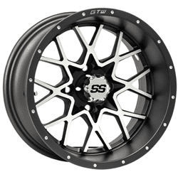 Show details for GTW® Vortex 14x7 Matte Gray/Machined Wheel (3:4 Offset) Picture of GTW® Vortex 14x7 Matte Gray/Machined Wheel (3:4 Offset)