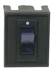 Show details for Illuminated blue light rocker arm switch. 15 amp Picture of Illuminated blue light rocker arm switch. 15 amp