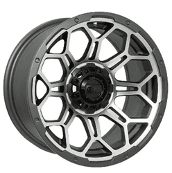 Show details for GTW® Bravo 14x7 Matte Gray-Machined Wheel (3:4 Offset) Picture of GTW® Bravo 14x7 Matte Gray-Machined Wheel (3:4 Offset)