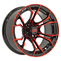 Show details for GTW® Spyder 12x7 Black with Red Accents Wheel (3:4 Offset) Picture of GTW® Spyder 12x7 Black with Red Accents Wheel (3:4 Offset)