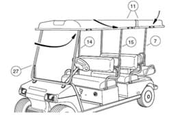 Show details for Brace, rear canopy Picture of Brace, rear canopy