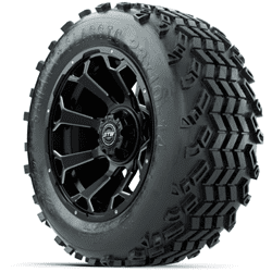 Picture of Set of (4) 14 Inch GTW Raven Matte Black Wheels with Sahara Classic All Terrain Tires