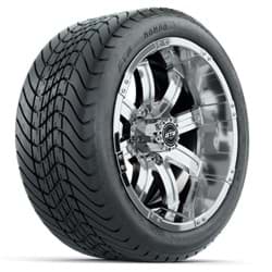 Picture of Set of (4)14” GTW Tempest Chrome Wheels with Mamba Street Tires –
