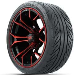 Picture of Set of (4) 15? GTW Spyder Red/Black Wheels with 215/40-R15 Fusion GTR Street Tires