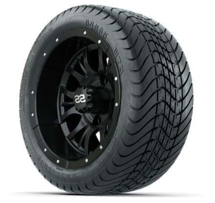 Picture of 12" GTW Vortex Matte Black & Machined Wheel/215/35-12 GTW® Mamba Street Tire