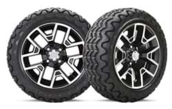 Picture of 14" Gloss Black Atlas Wheels with 23x10-14 Kraken Tire Combo