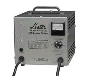 Picture of Automatic Lester SCR charger, 48V/17A Lester model #25930 with Yamaha replacement plug.