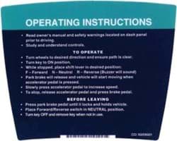 Picture of Operating instructions decal