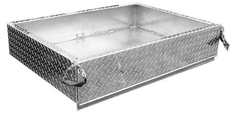 Picture of Diamond plate aluminum box with mounting brackets and hardware