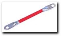 Picture of 6 gauge battery cable with 5/16 eyelet terminals. 14 long. Red.