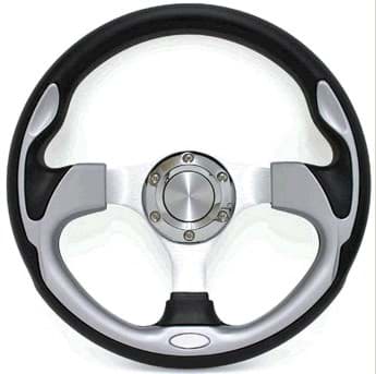 Picture of 14" Pursuit steering wheel kit with chrome adapter, carbon fiber / black