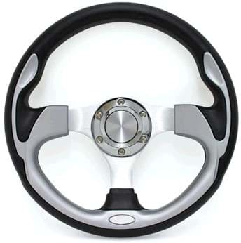 Picture of 14" Pursuit steering wheel kit with chrome adapter, carbon fiber / black