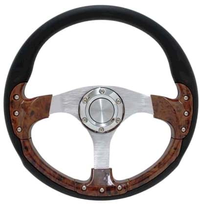 Picture of 14" Pursuit steering wheel kit with chrome adapter, regal burl/black