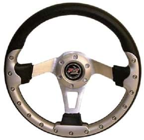 Picture of 12.5" steering wheel kit with chrome adapter, silver