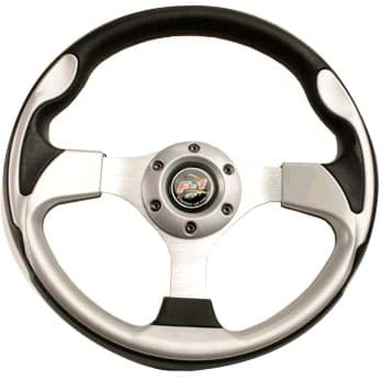 Picture of 12.5" steering wheel kit with chrome adapter, silver