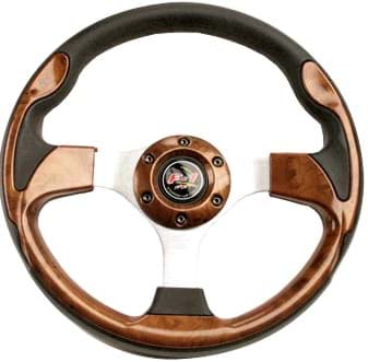 Picture of 12.5" steering wheel kit with chrome adapter, regal burl