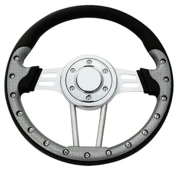Picture of 12.5" Rally steering wheel kit with chrome adapter, carbon fiber