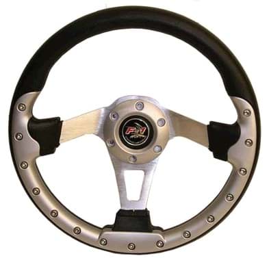 Picture of 12.5" Sport steering wheel kit with black adapter, silver