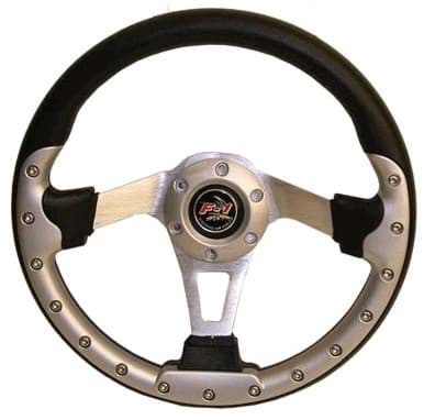 Picture of 12.5" Sport steering wheel kit with black adapter, silver