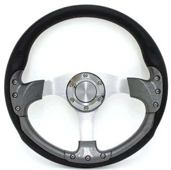 Picture of 12.5" Sport steering wheel kit with chrome adapter, carbon fiber