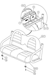 Picture of Seat back assembly for bench seats, gray