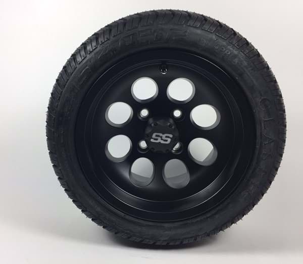 Picture of Wheel assembly. 215/40-12, 4-ply - Mounted on 12x7 Pioneer SS matte black