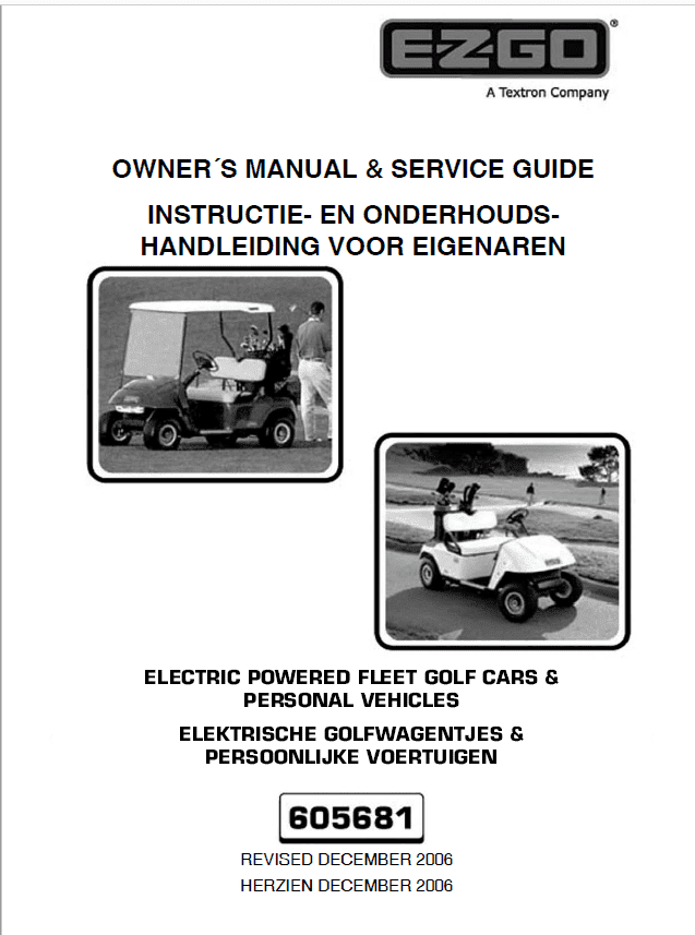 Picture of Owners Manual & Service Guide Ezgo '07