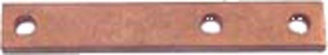 Picture of Solid copper power bar. 4-3/16" x 1/4" x 5/8" with three holes