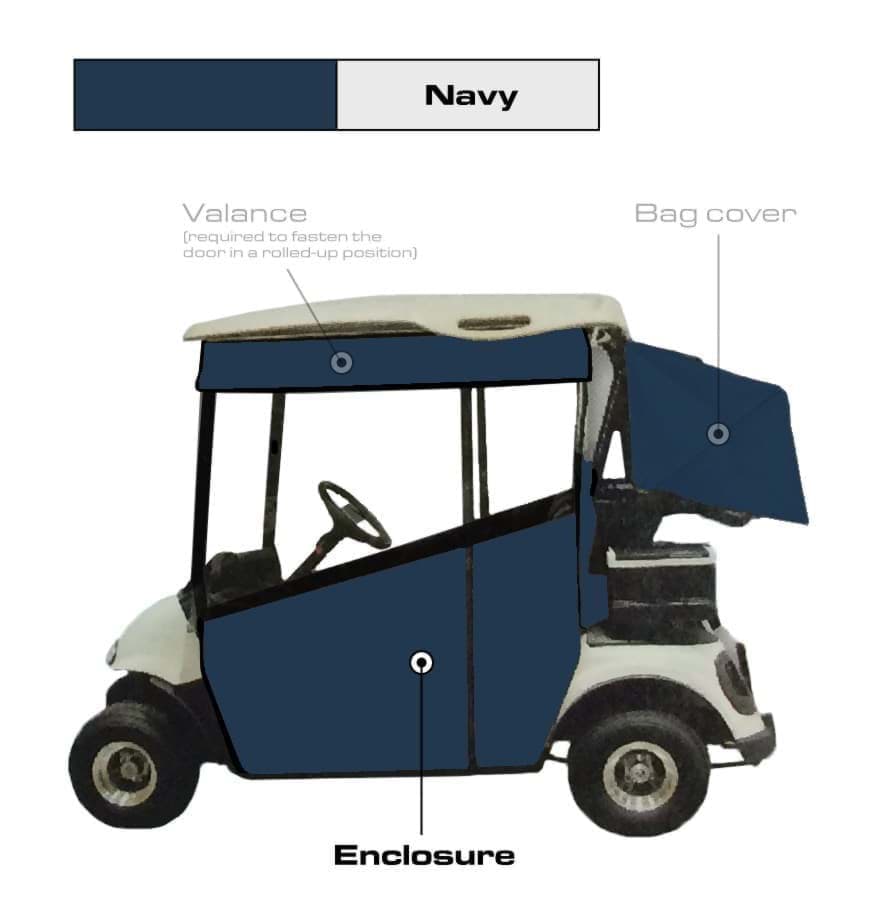 Picture of 3-sided track style enclosure, navy